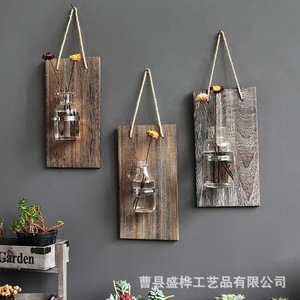 <b>Wall</b> Mounted Transparent Hydroponic Vase Rack For Indoor Plant Decoration Wooden <b>Wall</b> <b>Display</b> Shelf - Product Image 4