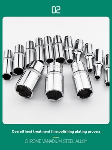 Tùy Chỉnh OEM 3/8 \ "Ổ Đĩa Hợp Kim Chống Gỉ 6-Điểm Mô-men Xoắn Cờ Lê Ratchet Ổ Cắm Cờ Lê Thiết Lập Chrome Kết Thúc Sâu Hex Ổ Cắm - Product Image 5