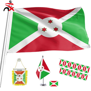 थोक बुरूंडी देश ध्वज 90x150 सेमी कस्टम प्रिंट पॉलिएस्टर राष्ट्रीय ध्वज ध्वज आउटडोर के लिए बुरूंडी ध्वज - Product Image 1