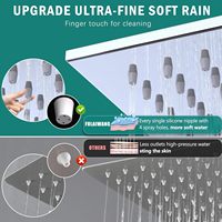 Système de Douche Double Homekicen avec Douche Plafond 10'' et Douchette Inclinable 6'' - Ensemble Robinet Mitigeur Thermostatique 3 Voies à Bouton Poussoir