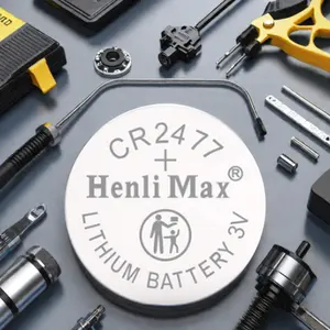 Henli Max CR2477 סוללת ליתיום ראשונית 3.0V לצעצועים בשלט רחוק 3V 1000mah 20ma 24.5mm CN;JIA 10.0g 7.7mm