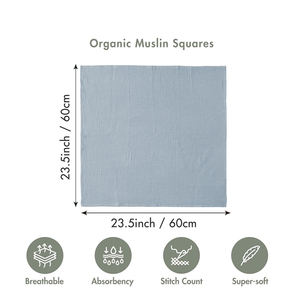 Envolturas para Recién Nacidos Azul Oscuro, Vintage, 100% Algodón Gauze Premium, Doble Capa, Pequeña, 60cm, Manta Envolvente de Muselina para Bebé - Product Image 6