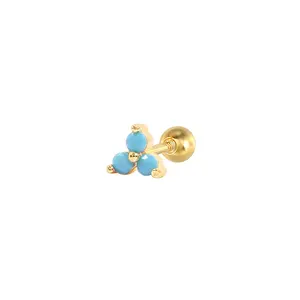 Boucles d'oreilles en forme de fleur colorée en argent 2021 925, incrustées de diamants, Piercing, vente en gros