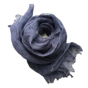 Linen lady scarf four seasons ornament shawl manufacturers direct sales solid color high quality
