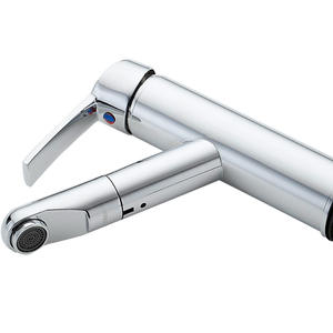 Robinet de lavabo de comptoir en cuivre à double poignée fourni par le fabricant avec montage à 3 trous, y compris un extractible pour l'eau chaude et froide - Product Image 3