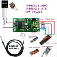 R46CA01 DC 3.7-25V RS485 RS232 TTL DS18B20 Modbus RTU Sensor Suhu Modul Monitor Akuisisi Jarak Jauh 3.7/5/6/9/12/24V B759