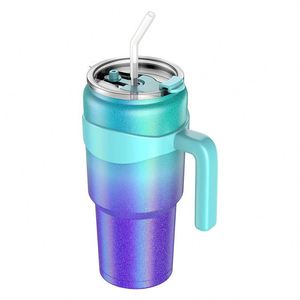 Double-Walled Stainless Steel 40 oz Classic Travel Mug Insulated Roadster <b>Tumbler</b> <b>Handle</b> Lid Straw Hot Cold Beverages Camping - Product Image 1