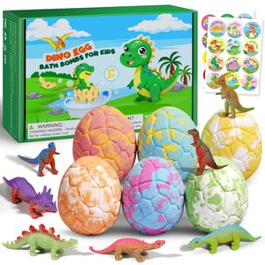 OEM ODM Bombas de Baño Efervescentes con Forma de Huevo de Dinosaurio, Set de Regalo de 6 Piezas, 1000g, Naturales, Hechas a Mano, Caja de Regalo Colorida para Niños, Marca Privada - Product Image 3