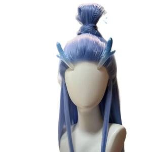 วิกผมคอสเพลย์ Ao Bing ผมยาวตรงพร้อมหน้าม้าปัดข้าง ใยสังเคราะห์ Kanekalon แบบไม่ต้องใช้กาว สำหรับตัวละคร Dragon Clan - Product Image 3