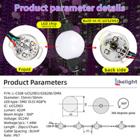 Lumières LED à pixels 3D multicolores, 35 mm, 50 mm, UCS1903, 2903, DMX, LED RGB, rideau intelligent, lumières LED à pixels pour Noël