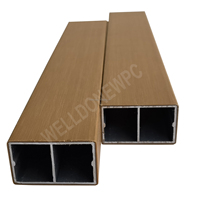 Tube carré en aluminium 50*30mm WPC Tube d'extérieur en bois persiennes Tube de séparation pour mur extérieur Poutres