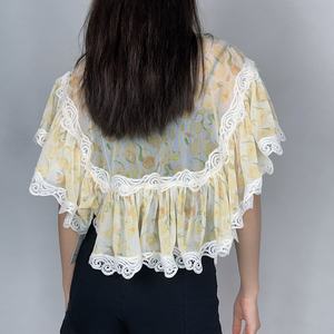 Camisas Casuales de Mujer, Blusa de Manga Corta con Ojales, Top de Verano - Product Image 4