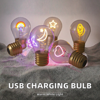 Lampe de nuit LED portable Boyid à capteur de contrôle USB Type-C, lumière blanc chaud, culot E27, corps en verre, ampoule rechargeable pour les fêtes