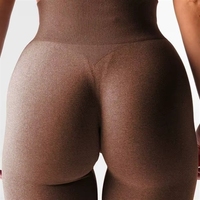 Leggings évasés taille haute sans coutures avec fermeture élastique pour le yoga, la course, le fitness, la danse et le sport - Spandex/Nylon Long