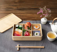 Boîte à lunch Bento en bois réutilisable personnalisée pour les fêtes en déplacement Contenant alimentaire pour les repas en déplacement