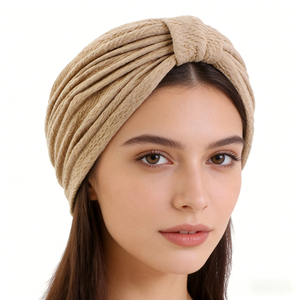 Foulard torsadé pré-noué multifonctionnel pour femme, couleur unie, en polyester élastique, tendance et très vendu - Product Image 2