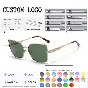 Gafas de sol rectangulares con montura completa, montura dorada, lentes marrones, protección UV400, protección solar unisex para adultos - Product Image 2
