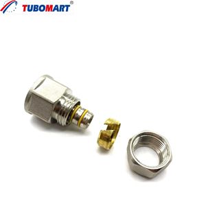 TUBOMART Adaptador Hembra de Compresión de Latón NPT de 16 20 25 32 mm, Conector Recto para Tubería PEX Multicapa - Product Image 1