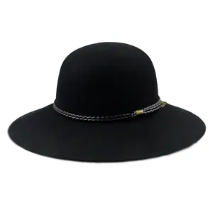 LiHua עדין ואלגנטי גברת כובע מותאם אישית צמר הרגיש גבירותיי כובע תקליטונים כובעי עבור נשים
