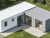 Maison préfabriquée en panneaux sandwich en acier pliables de 2 à 5 chambres, 20 pieds, 40 pieds, design moderne, hôtel, villa