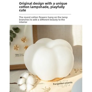 Lustre en <span class=keywords><strong>coton</strong></span> de style moderne minimaliste japonais Wabi-Sabi avec LED pour salon et salle à manger - Product Image 4