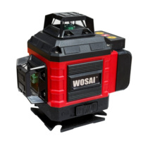 Niveau laser rouge 4D Wosai 16 lignes, horizontal et vertical, avec auto-nivellement, pour intérieur et extérieur – Meilleures ventes