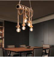 Luminaire suspendu en verre artistique pour intérieur JYLIGHTING, avec corde en chanvre, pour hôtel