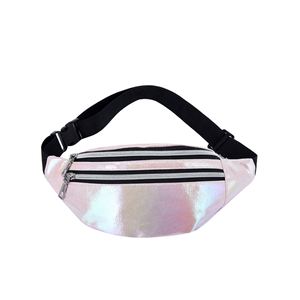 Wholesale Custom Logo Laser Women's Sports Fanny Pack Unique Shiny Holographic Waist Bag Zipper Closure PU <b>Material</b> Waterproof - Product Image 5