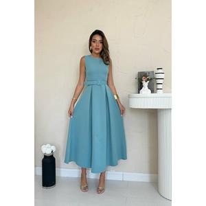 ชุดราตรีผ้าซาตินทรงเอไลน์คอ halter สีมิ้นท์สุดหรู ช่วงเอวทรงธรรมชาติ - Product Image 5