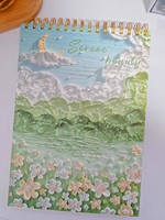 Carnet de dessin A4 à couverture rigide 3 mm, imprimé floral, épaissi 160 g, pages vierges, lignes perforées, carnet de croquis 8K, carnet de gribouillage 16K, reliure spirale