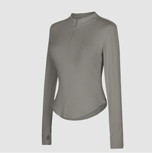 2025 New Coming Dance Stand-up Collar Long-sleeved Top Slim Fit Waist-cinching Dance Sports Fitness Yoga Top Jacket - Product Image 4