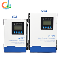 Contrôleur de charge solaire MPPT intelligent 30A/60A/120A 24V, entrée PV max 230V, 12-96V, écran LCD, RS485, efficacité 97% pour batteries au plomb/lithium
