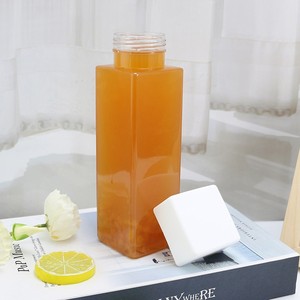 350ml 400ml 500ml 600ml hình vuông Pet miệng rộng rỗng nhựa nước VOSS chai với vít có nắp đậy - Product Image 4
