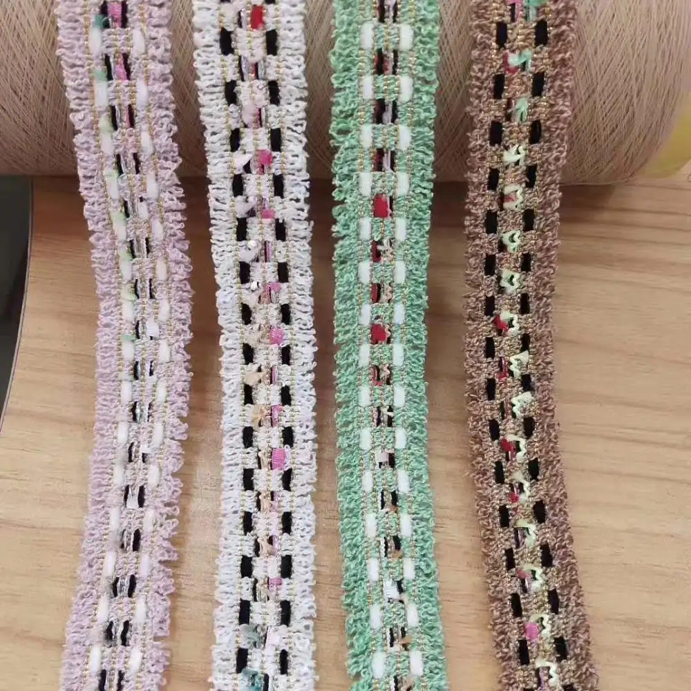 Nylon and Cotton Lace Braided Webbing Tape For Garments