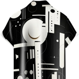 Button-Up Stand Collar Mens Standard-Fit Custom Logo Breathable ODM Printed Beach Short-Sleeved Casual Vacation <b>Bowling</b> Shirts - Product Image 2
