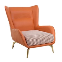 Chaise longue de relaxation inclinable pour petit appartement, design nordique, dossier fiable, en métal et mousse haute élasticité, idéale pour hôtel