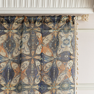 Rideaux transparents géométriques bohèmes 100% polyester-Design symétrique d'inspiration marocaine avec glands pour salon/chambre à coucher/balcon - Product Image 6