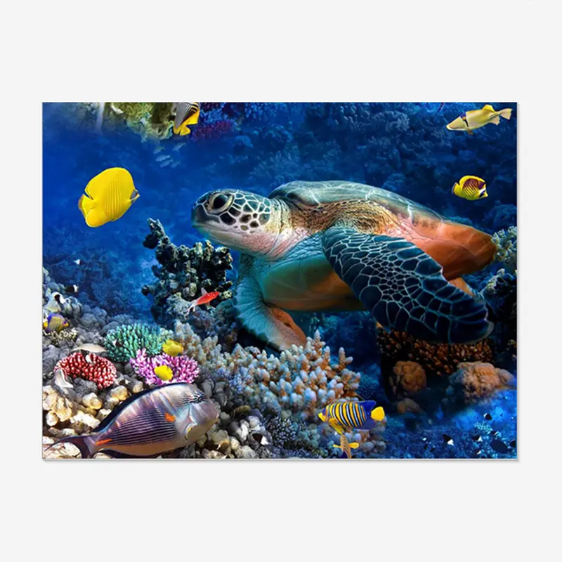 Full Drill 5D Diamond Painting Sea Turtle Fish DIY Embroidery Cross Stitch Kit Fashion Decor Custom Diamond Painting