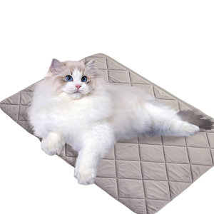 Cobello, alfombrilla moderna para mascotas, Material de felpa de algodón PP con forma de rectángulo gris crema, patrón sólido para cama de perro y gato, diferentes estaciones - Product Image 3