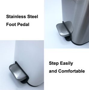 5L hình chữ nhật thép không gỉ phòng tắm thùng rác có thể chân đạp bền vững tái chế bin - Product Image 6