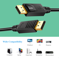 Fabricant de câbles DP1.4 Nouveaux produitsSupport OEM & ODM 8K displayport 1.4 câble 1m 2m 32.4Gbps câble DP à DP