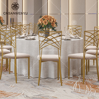 Chaises de mariage de luxe en or caméléon, sièges de salle à manger en métal pour événements extérieurs, banquets et locations