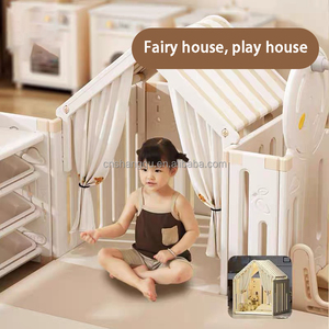 Vsuh <span class=keywords><strong>Baby</strong></span> Playpen Area giochi per bambini in plastica di colore bianco per interni ed esterni per bambini box giardino di sicurezza per bambini recinzioni in plastica con cancello - Product Image 4