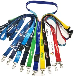 Grosir pewarna sublimasi poliester kustom Logo Lanyard leher tali Lanyard