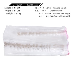 Masturbador Masculino de Silicona de Doble Canal con Vagina Realista de Conejo Gris de Piel Artificial GEEBA, Juguetes Sexuales al por Mayor - Product Image 4