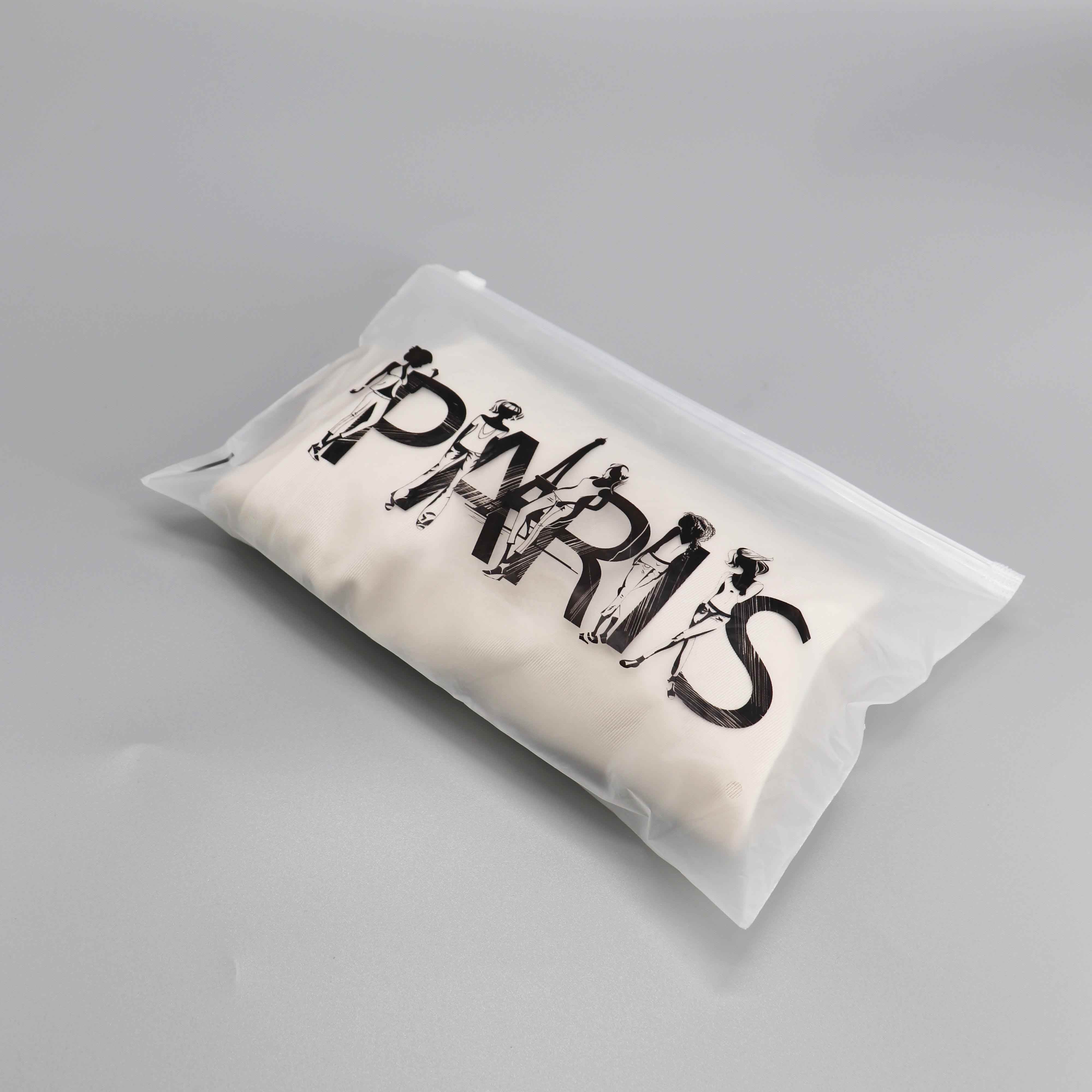 Horizontal Frosted Zipper Bag (1 side 1 color logo)