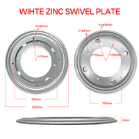 JIEYING Plateau pivotant rond en zinc blanc de 8 pouces, base pivotante pour meubles, pour Lazy Susan, armoire de rangement
