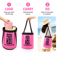 Sac à dos étanche en PVC personnalisé en usine, sac sec portable 30L, modèle flottant robuste C-23 pour le rafting, le canyoning, la randonnée, le camping
