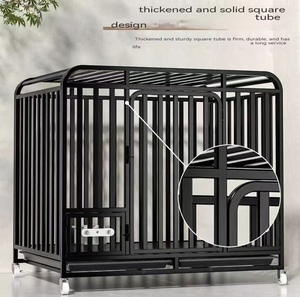 Cage pour chiens de taille moyenne, tube extra épais de 3,0 pouces, séparation intérieure pour les toilettes, design rond en plastique, emballage en boîte - Product Image 4