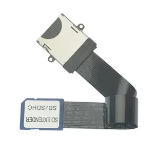 Extensión de cable de lector de tarjetas SD FFC negro de 15cm para fijo en pared Cable extensor SD con orificios para tornillos para fijo